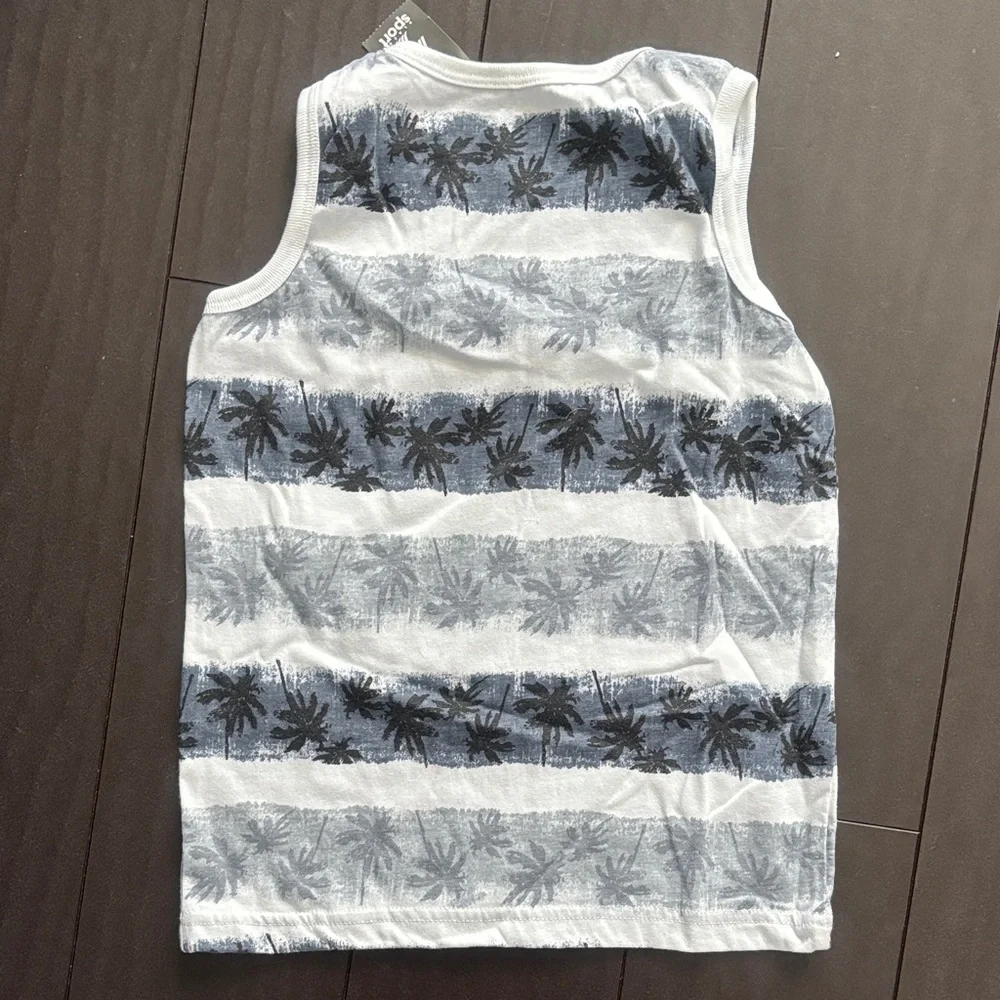 The Children's Place Blue and White Palm Tank Top